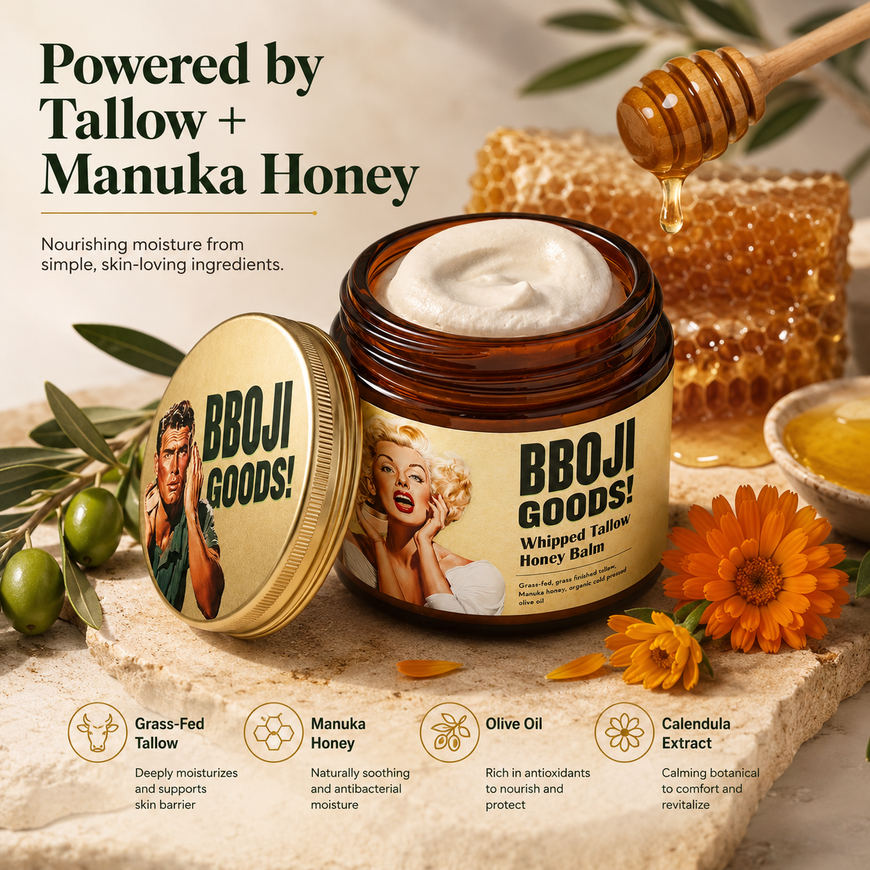 Whipped Tallow & Manuka Honey Balm